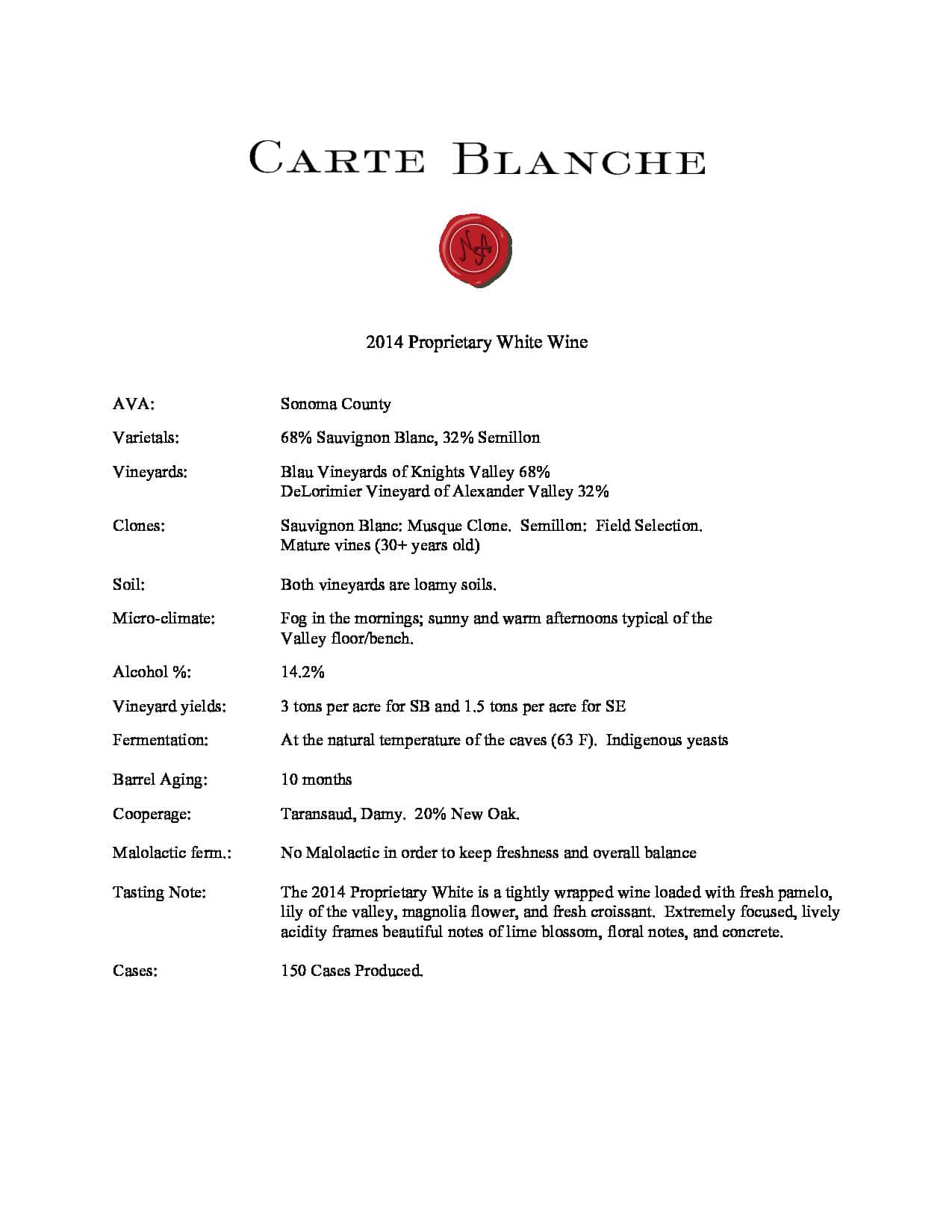 Carte Blanche Proprietary White